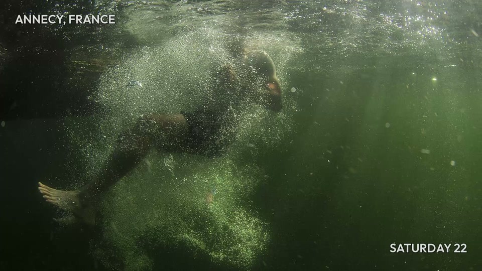 Basic at 37 seconds: a swimmer underwater.