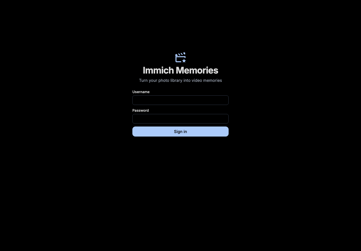 Login page