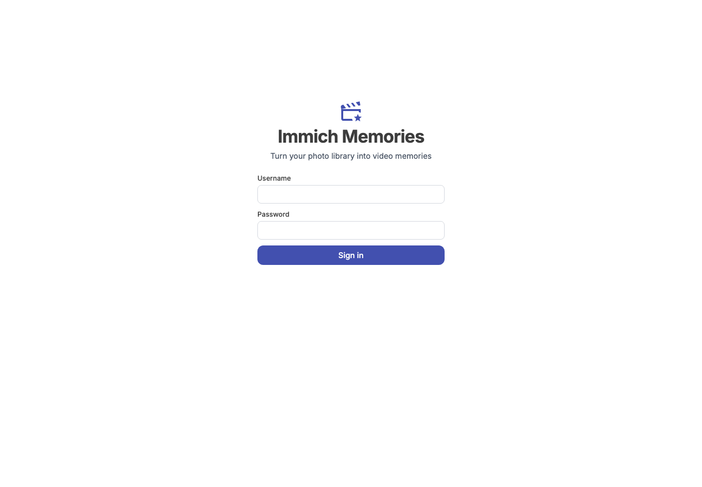 Login page