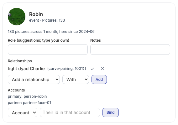 Person settings with a partner-account ID binding